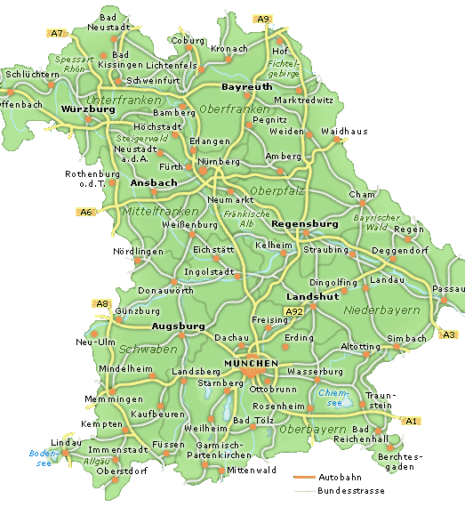 Karte Bayern