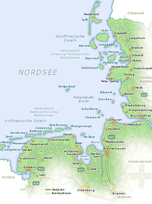 Karte Nordsee